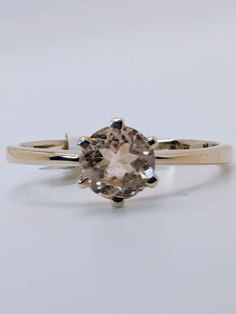 Genuine Natural Morganite Ring S925 Sterling Silver Size 8 3/4